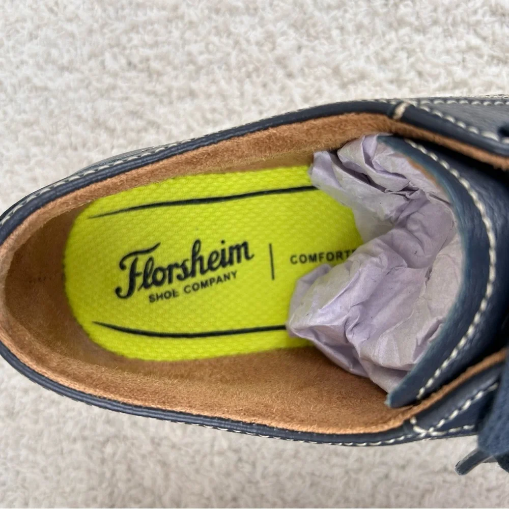 Florsheim Boys 3.5M Navy Milled White Sole‎ Great Lakes Wingtip Oxford Uniform